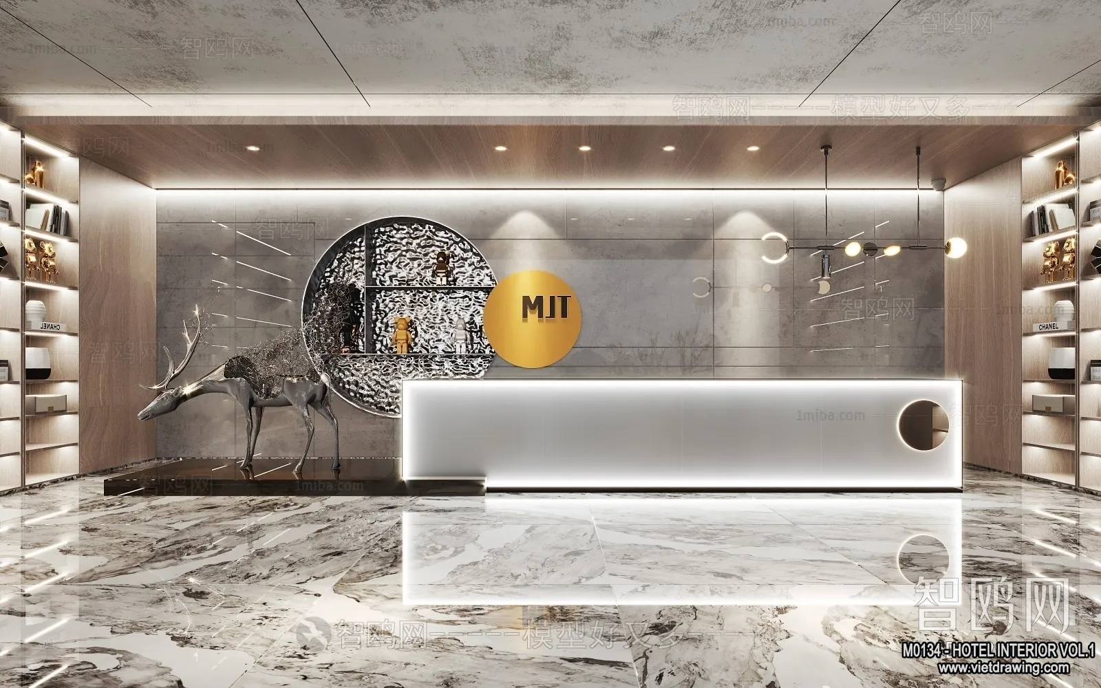 Hotel - Reception - 3D Interior Scene - 3D Models - 383