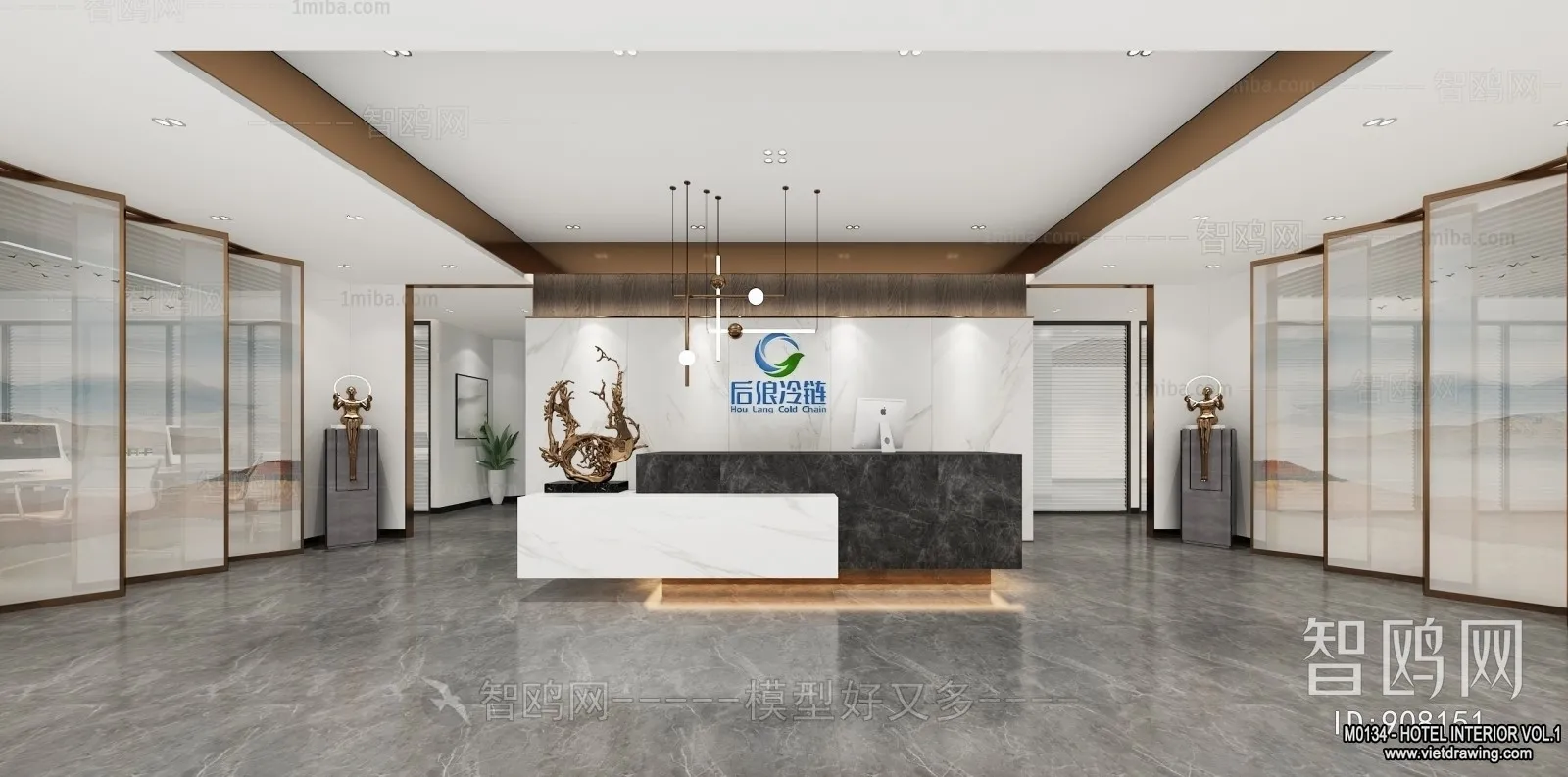 Hotel - Reception - 3D Interior Scene - 3D Models - 384