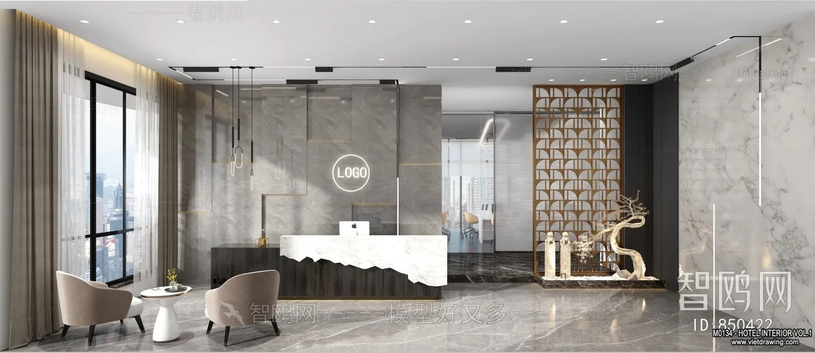 Hotel - Reception - 3D Interior Scene - 3D Models - 385