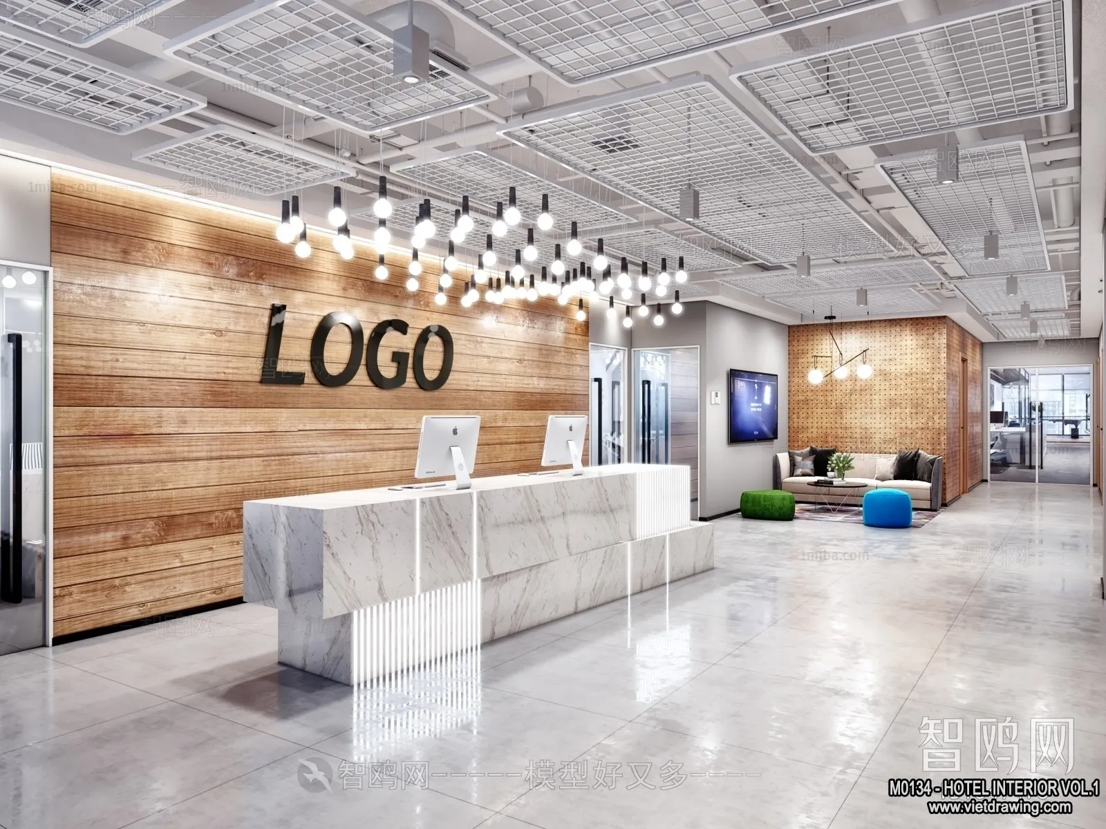 Hotel - Reception - 3D Interior Scene - 3D Models - 387