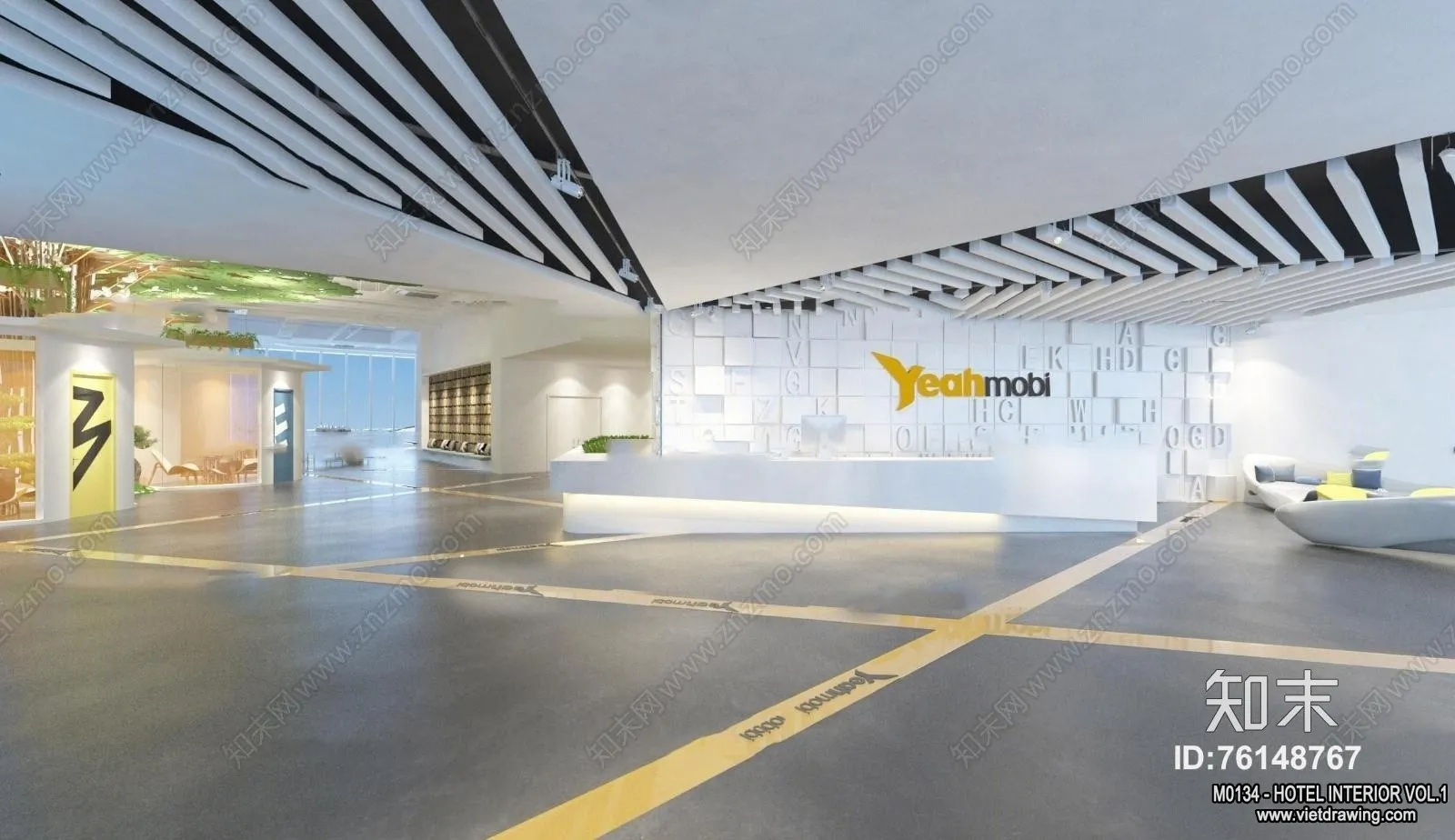 Hotel - Reception - 3D Interior Scene - 3D Models - 388