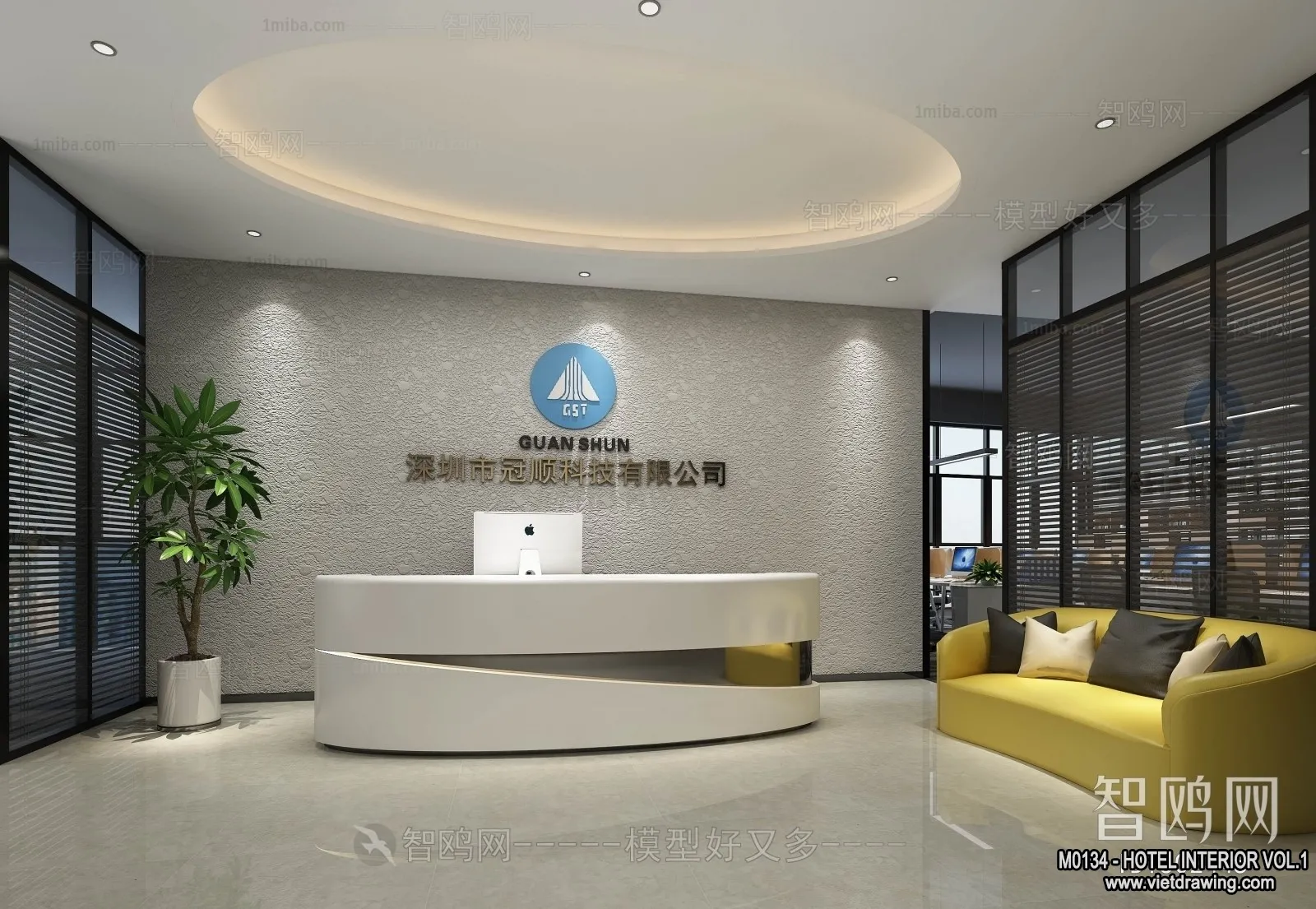 Hotel - Reception - 3D Interior Scene - 3D Models - 391