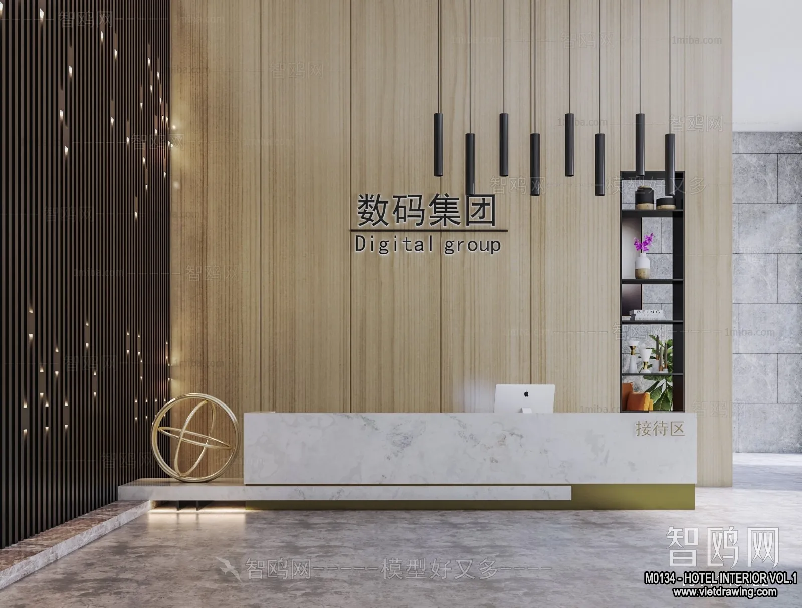 Hotel - Reception - 3D Interior Scene - 3D Models - 393