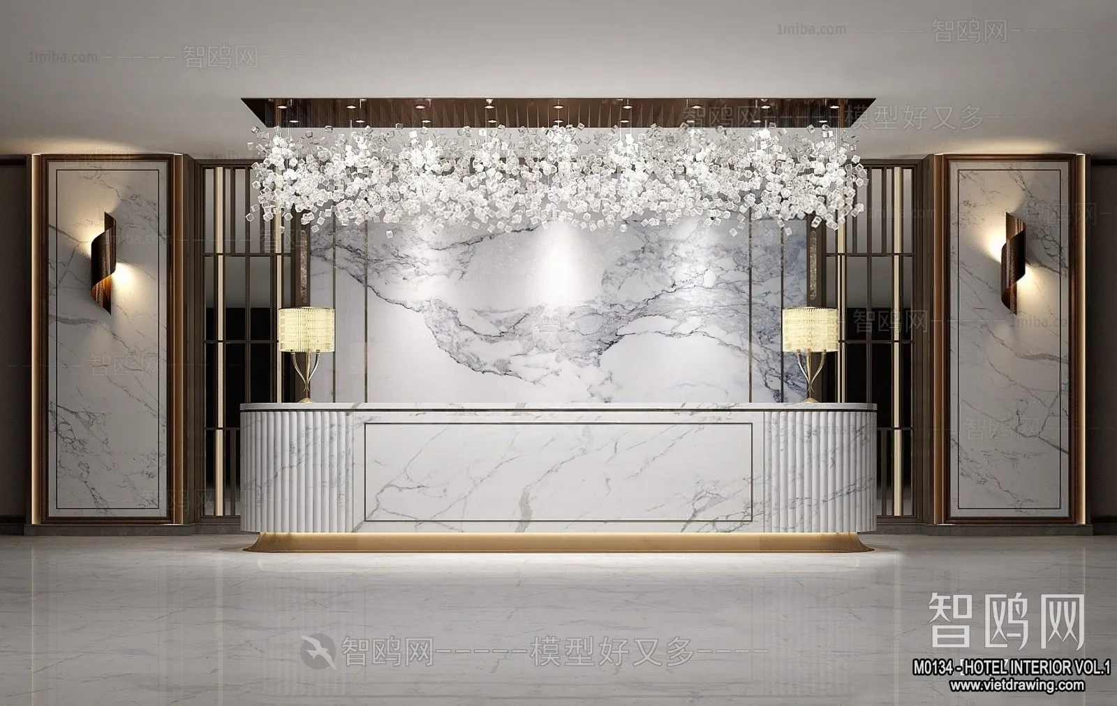 Hotel - Reception - 3D Interior Scene - 3D Models - 394