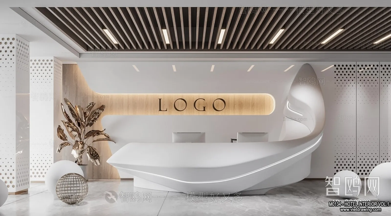 Hotel - Reception - 3D Interior Scene - 3D Models - 396