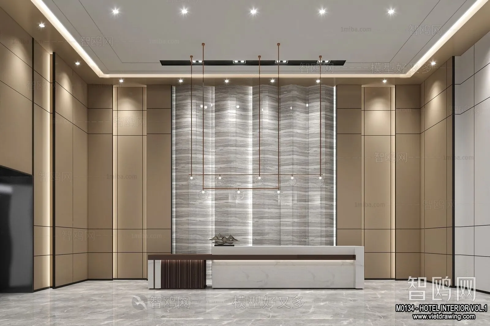 Hotel - Reception - 3D Interior Scene - 3D Models - 397