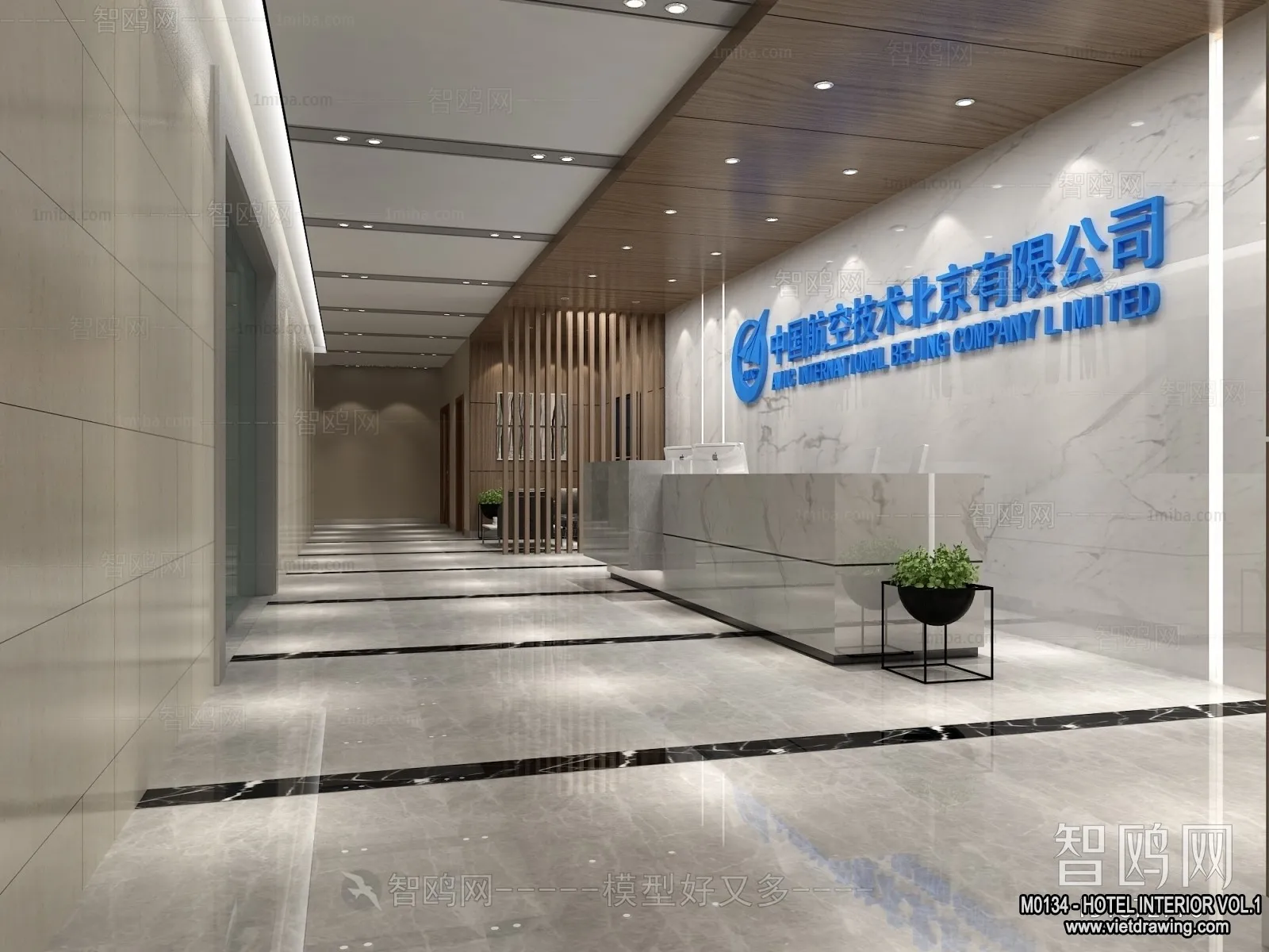 Hotel - Reception - 3D Interior Scene - 3D Models - 399