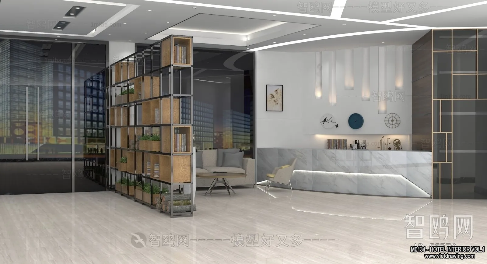 Hotel - Reception - 3D Interior Scene - 3D Models - 400