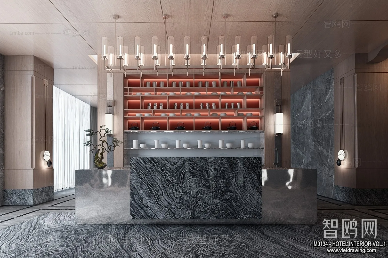 Hotel - Reception - 3D Interior Scene - 3D Models - 401