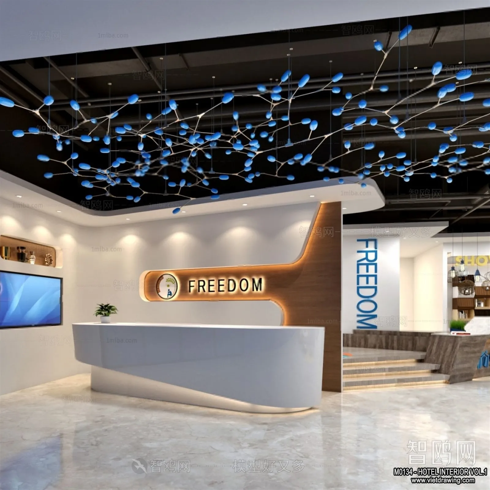 Hotel - Reception - 3D Interior Scene - 3D Models - 402