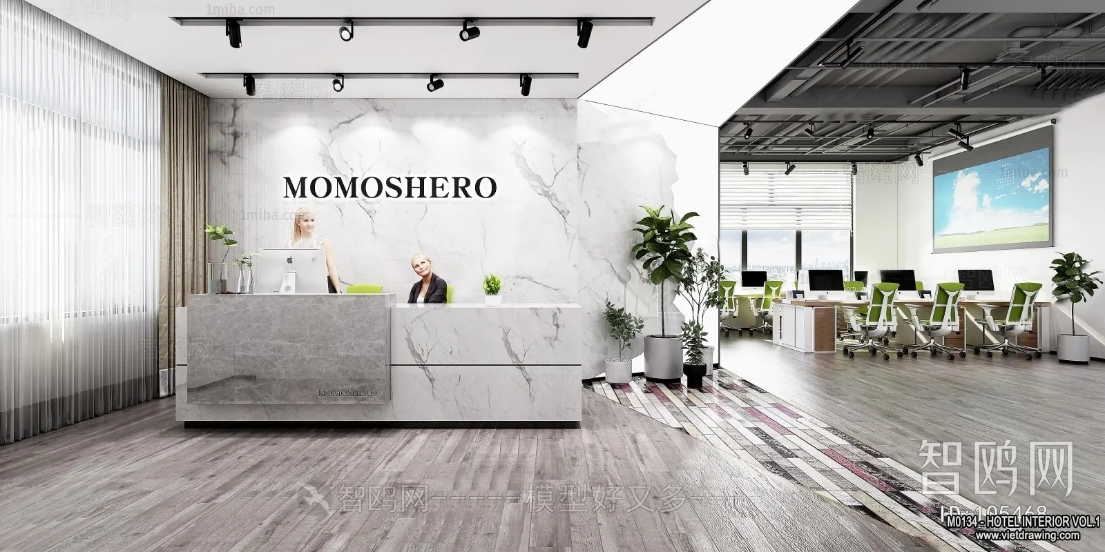 Hotel - Reception - 3D Interior Scene - 3D Models - 405