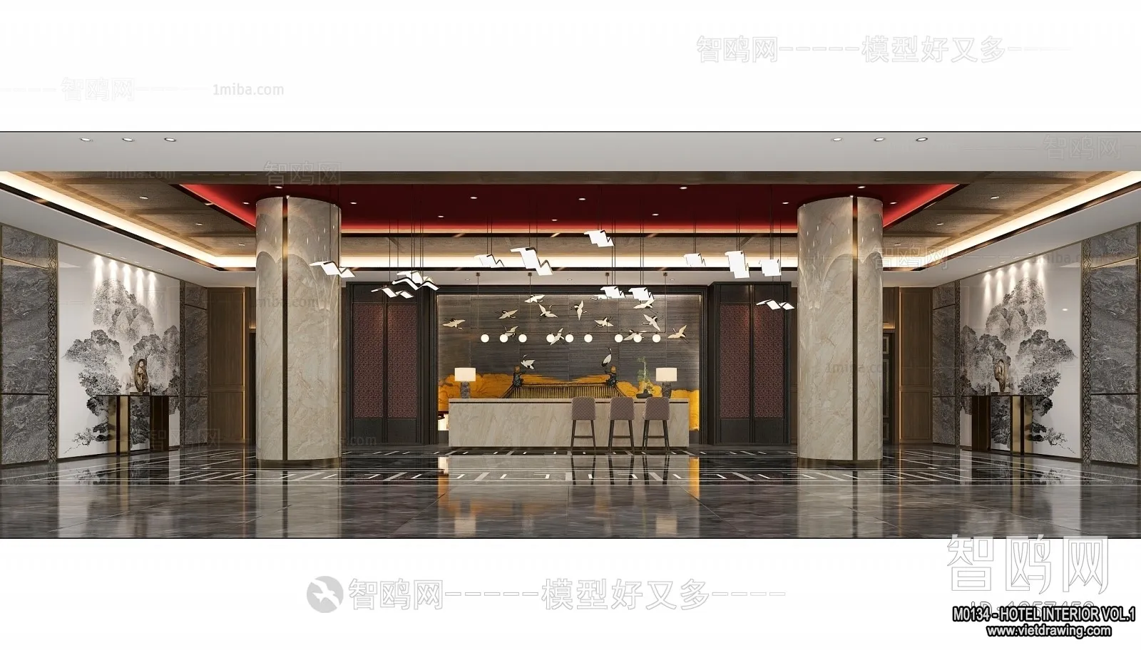 Hotel - Reception - 3D Interior Scene - 3D Models - 408