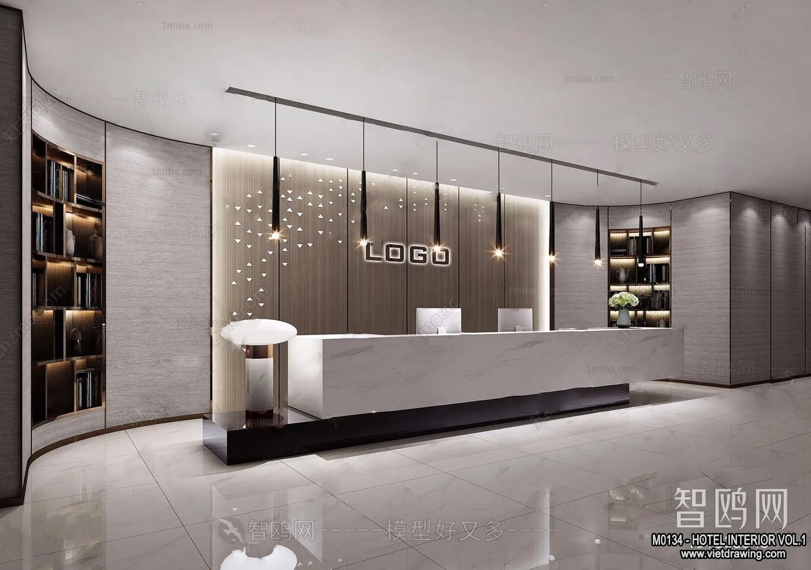 Hotel - Reception - 3D Interior Scene - 3D Models - 409