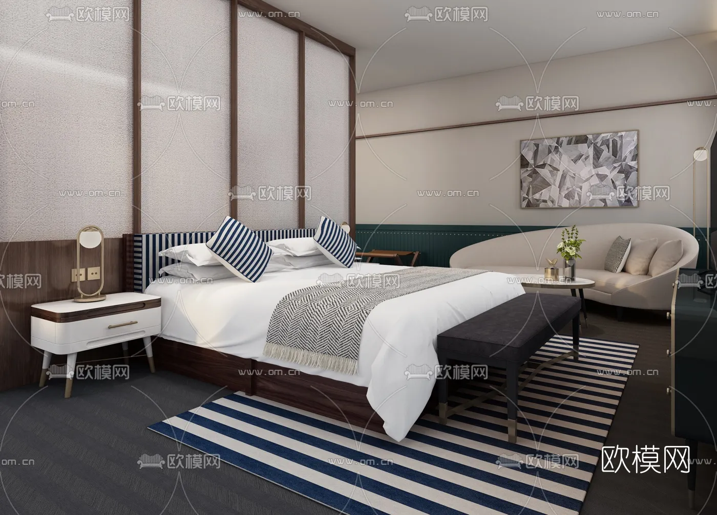 Hotel Room - Bedroom For Hotel 3D Models - 001