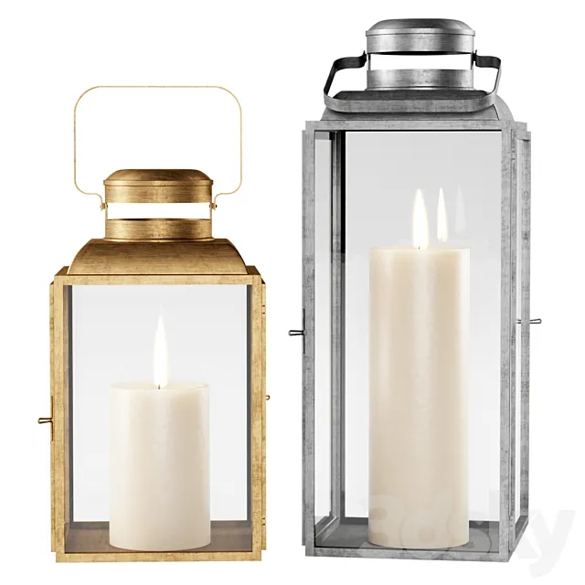 House Doctor Vintage Laterne _ Metal candlestick 3D Model