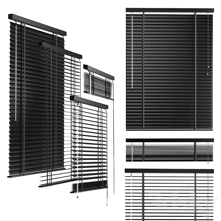 Houten jaloezieën blind 3D Model