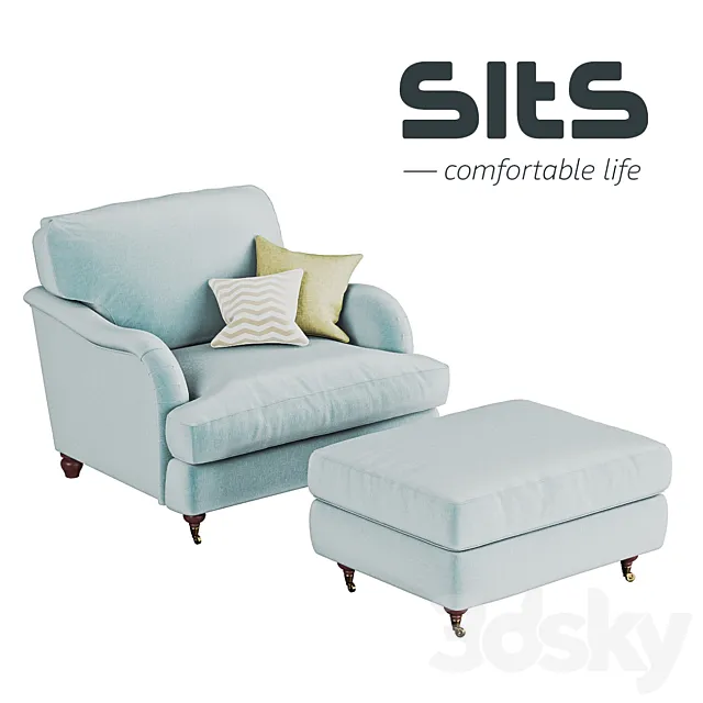 Howard armchair and footstool Free Download