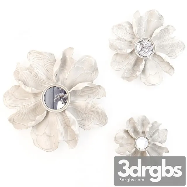 HP Decor Wall Decor White Flower Mirror 3D Model Free