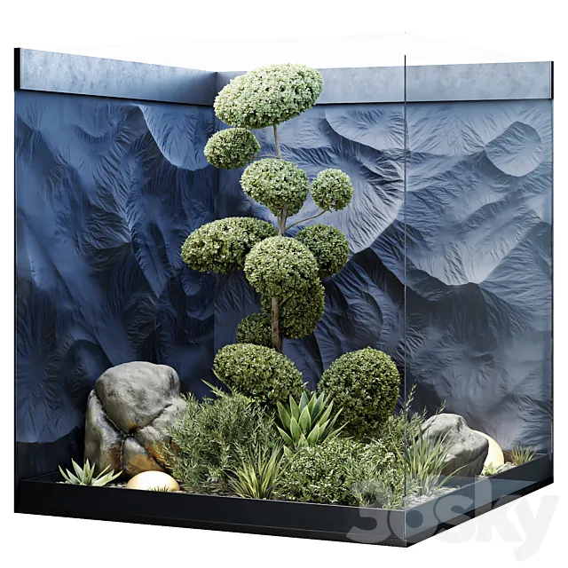 HQ Plants Indoor Set Box Glass 3D Model