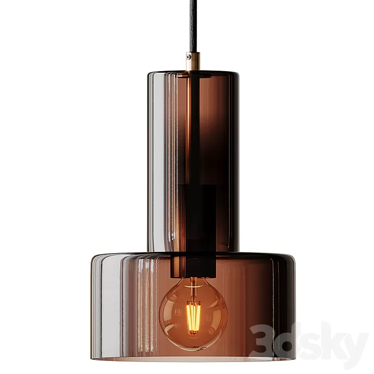 Hubsch Glass Pendant Lamp in Brown 3D Model Free