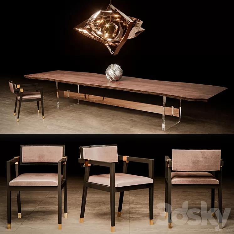 Hudson dining set 3D Model