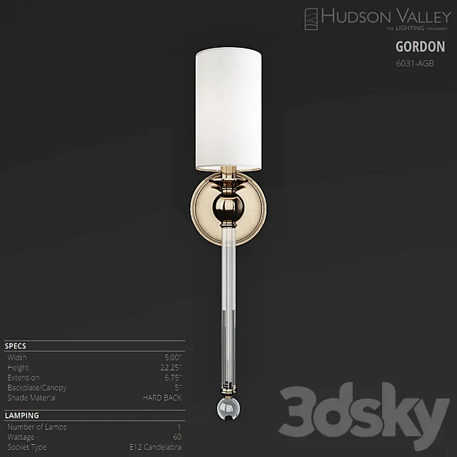 Hudson Valley Gordon 6031-AGB 3DModel