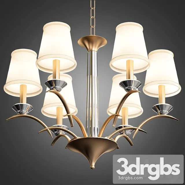 Hudson Valley Marcellus 6 Light Aged Brass Chandelier 3D Model Free