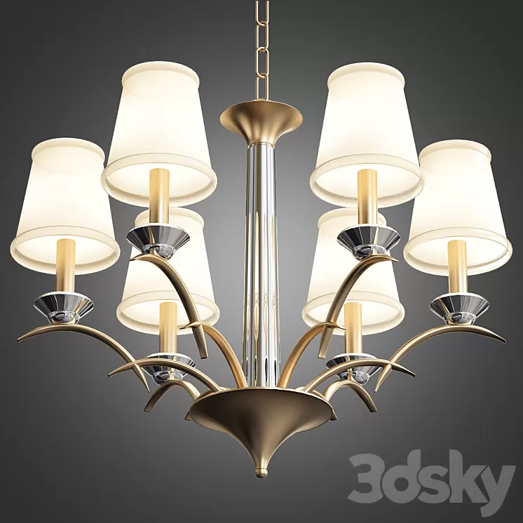 Hudson Valley Marcellus 6-light Aged Brass Chandelier 3D Model