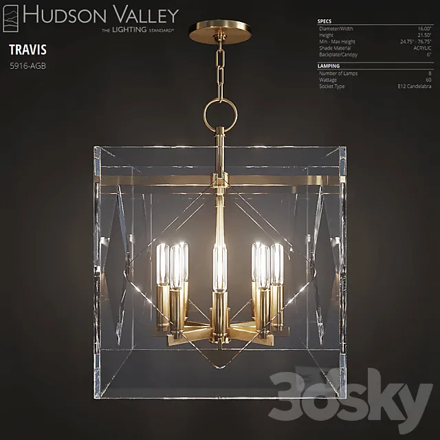 Hudson Valley TRAVIS 5916-AGB 3D Model