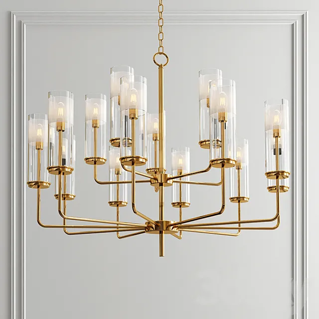 Hudson Valley Wentworth Brass Chandelier 3D Model