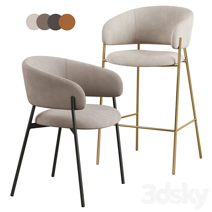 Hug Bar Stool 3D Model Free