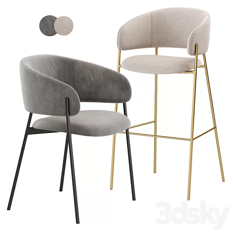 Hug Bar Stool 3D Model Free