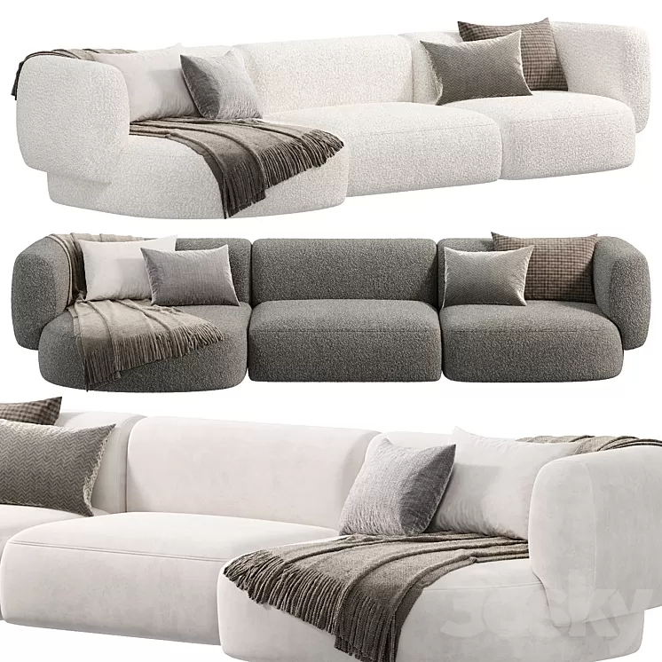 Hug Modular Sofa 4 sofas 3D Model Free Download