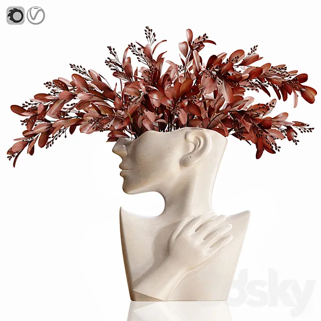 Human face art vase 3DModel