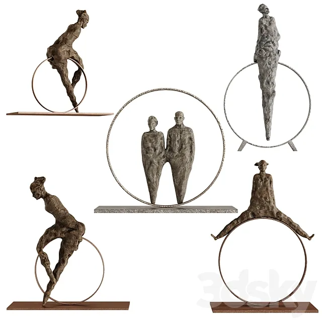 Human Sculptures 15 in circles Free Download