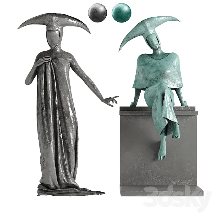 Human Sculptures 9 3D Model Free