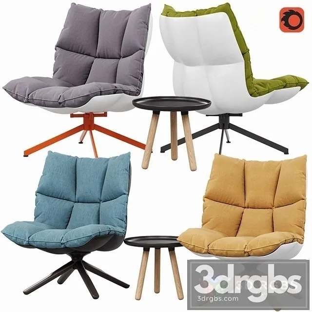 Husk Armchair 02 3D Model Free