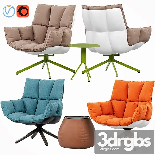 Husk Armchair 4 3D Model Free