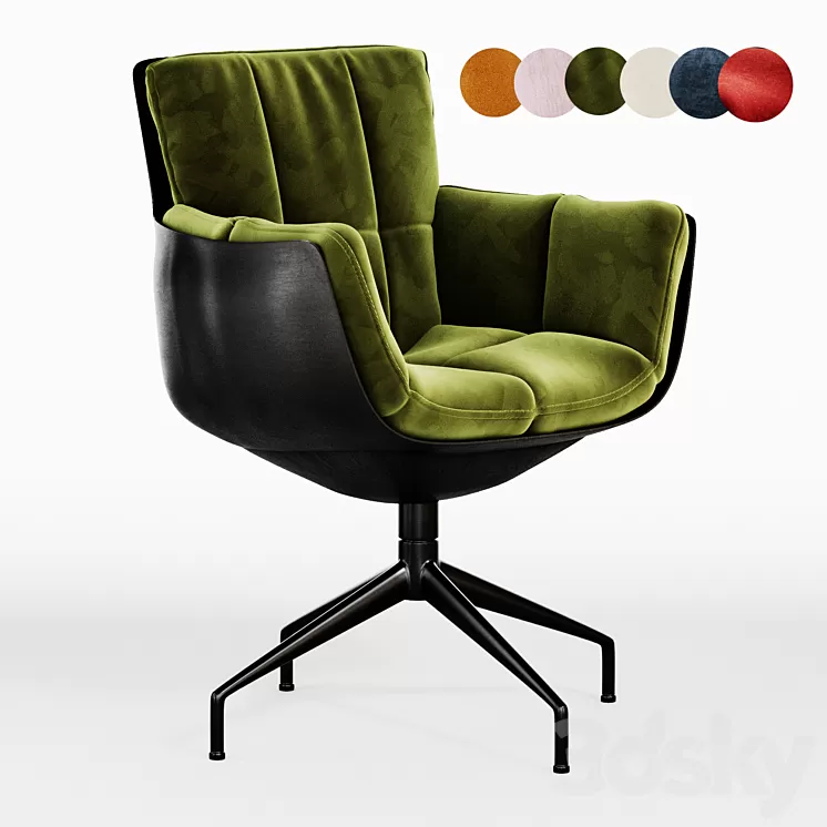 Husk B&B Italia Chair On Trestle 3D Model Free