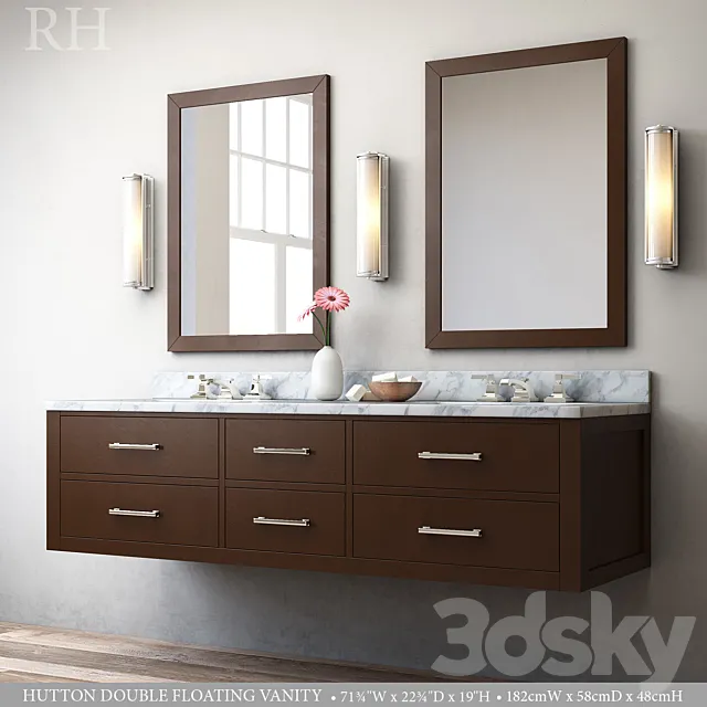 HUTTON DOUBLE FLOATING VANITY 3D Model
