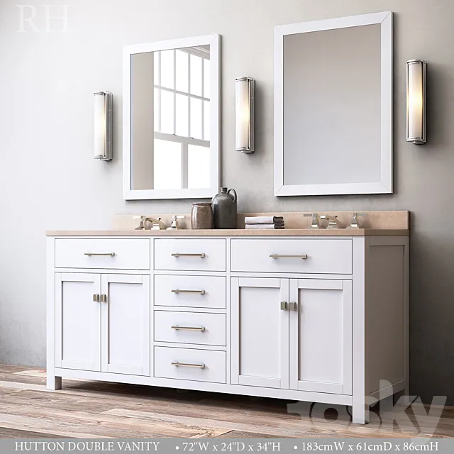 HUTTON DOUBLE VANITY 3D Model