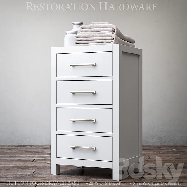 HUTTON FOUR-DRAWER BASE 3D Model
