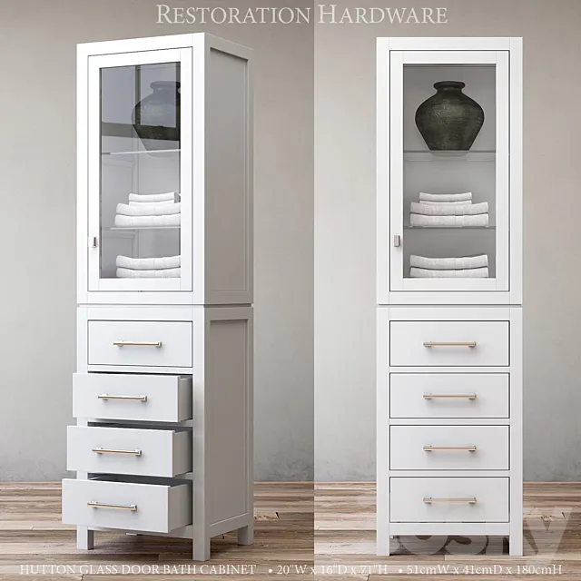HUTTON GLASS DOOR BATH CABINET 3DModel