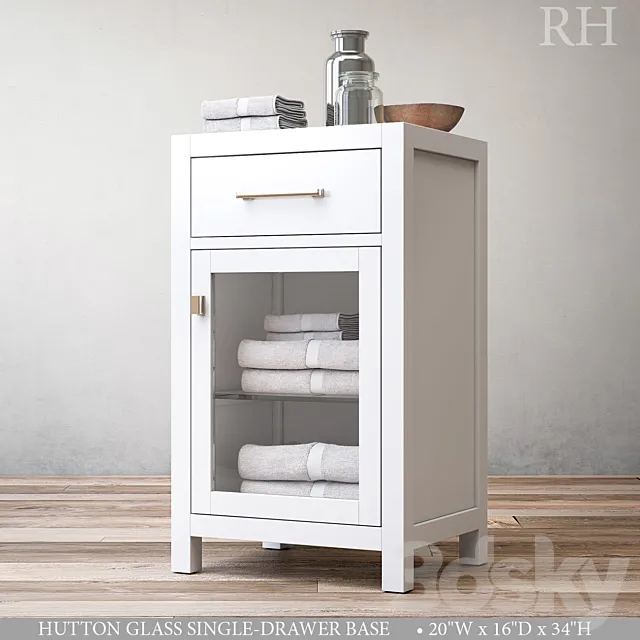 HUTTON GLASS SINGLE-DRAWER BASE Free Download