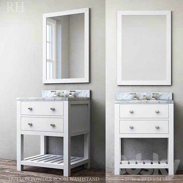 HUTTON POWDER ROOM WASHSTAND 3D Model