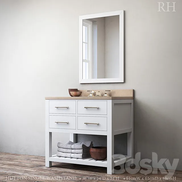 HUTTON SINGLE WASHSTAND 3D Model