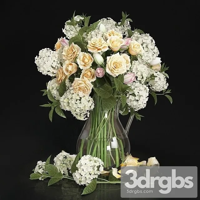 Hydrangea flowers 3D Model Free