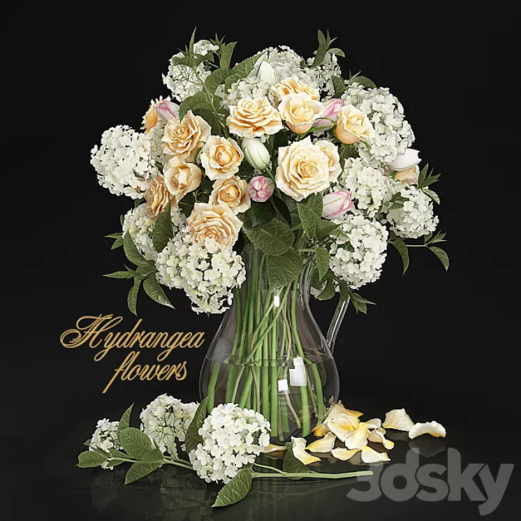 Hydrangea flowers 3D Model