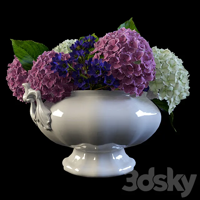Hydrangea in a vase 3D Model