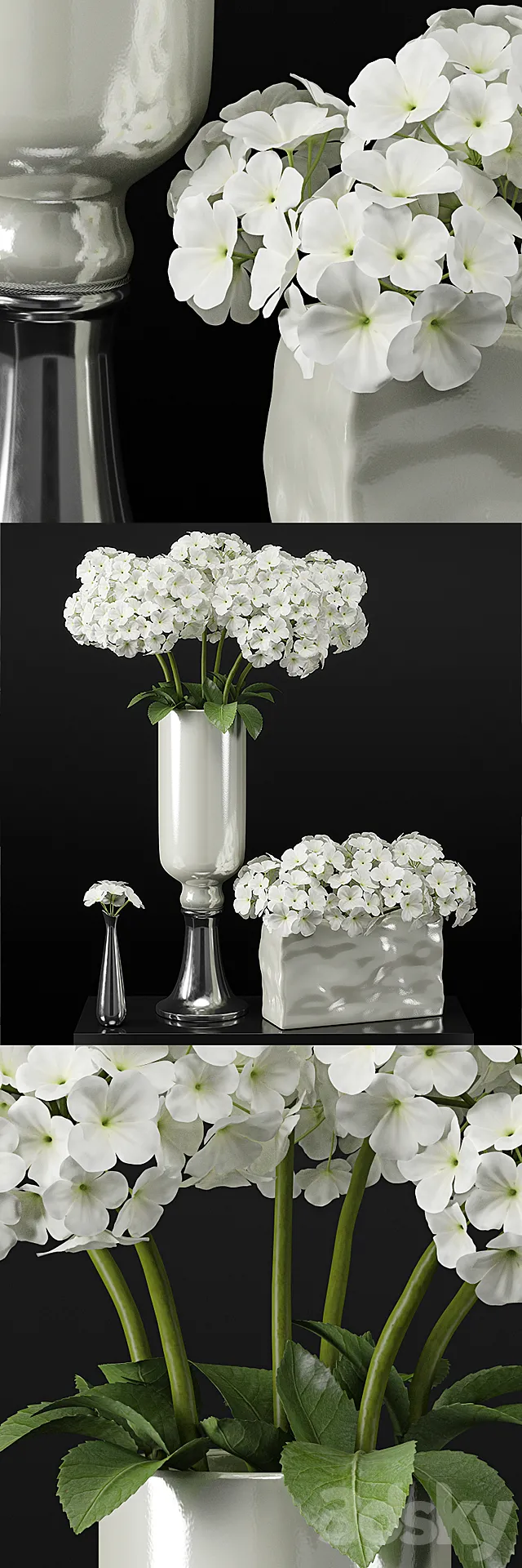 Hydrangeas arrangements-hydrangea 3DModel